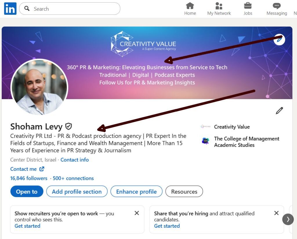 פרופיל לינקדאין מקצועי הוא הבסיס לשיווק בלינקדאין והוא חייב לכלול תמונה מקצועית, קאבר ותיאור ברור של פעילות בעל העסק