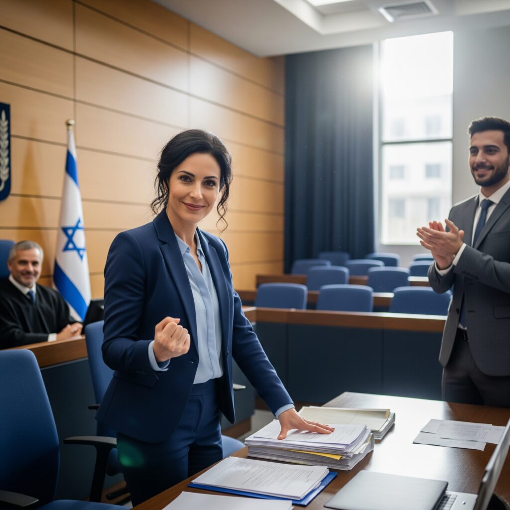 עורכת דין מנצחת בתביעה בבית המשפט בישראל